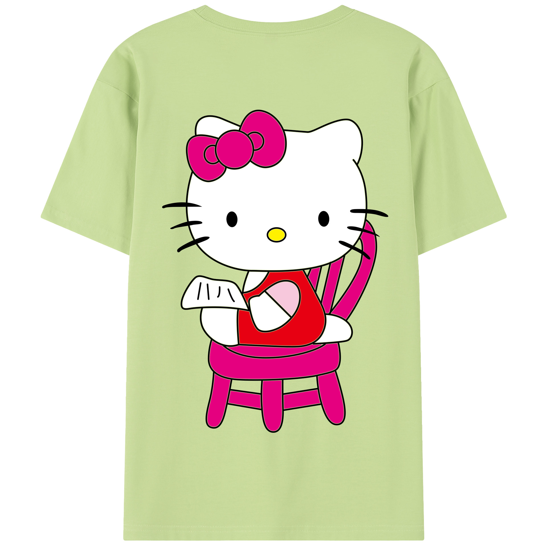 （画像用） Hello Kitty ハローキティ 綿100％半袖Tシャツ（背面プリント）